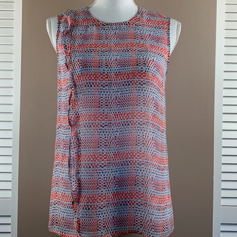 BCBG Maxazria Sheer Sleeveless Blouse